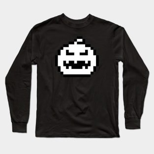 Halloween pumpkin pixel art Long Sleeve T-Shirt